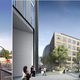 Start-ups at the White Collar Factory will move as they grow, from little offices in the clump of buildings on the right to entire floors in the tower on the left.